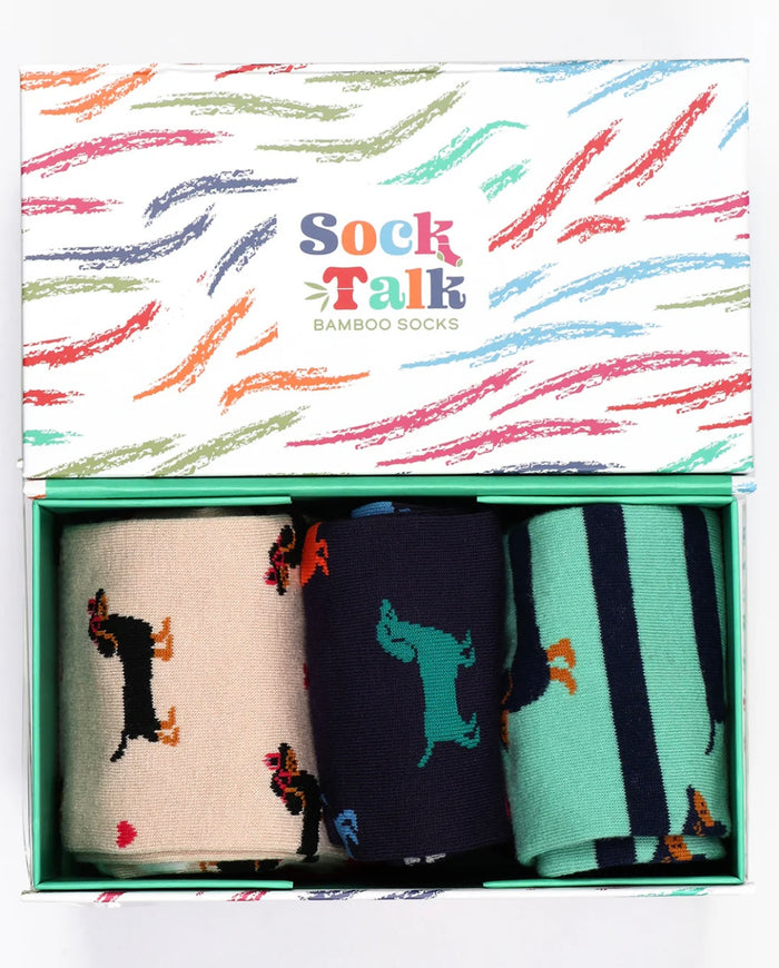 Women's Bamboo Socks - Gift Box - Sausage Dogs