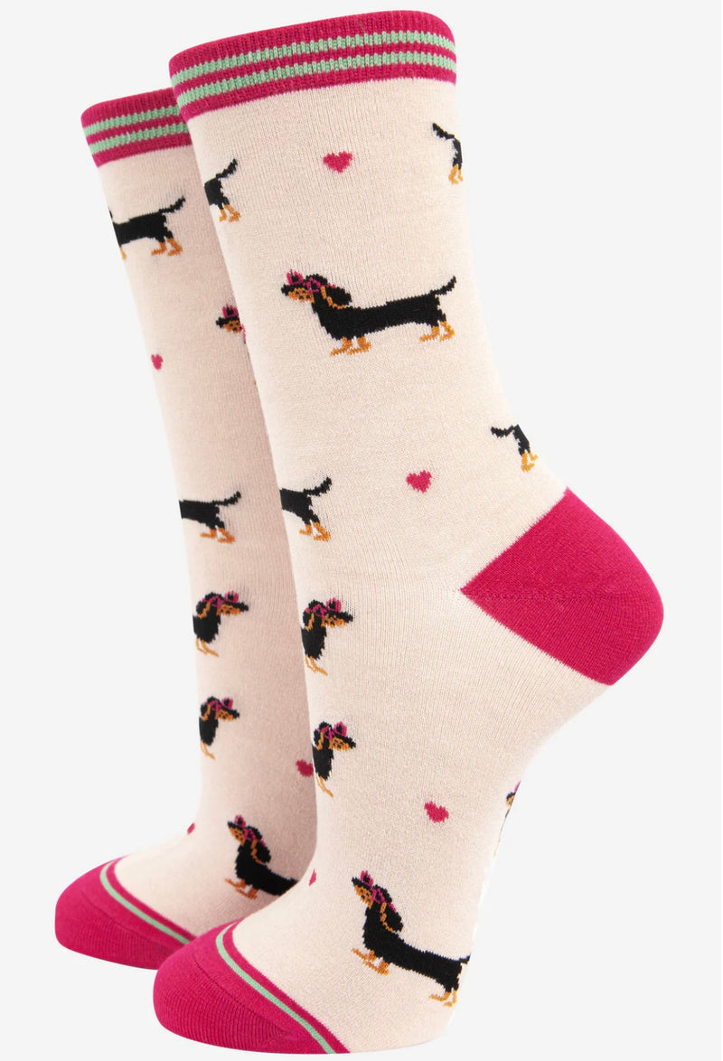 Women's Bamboo Socks - Gift Box - Sausage Dogs