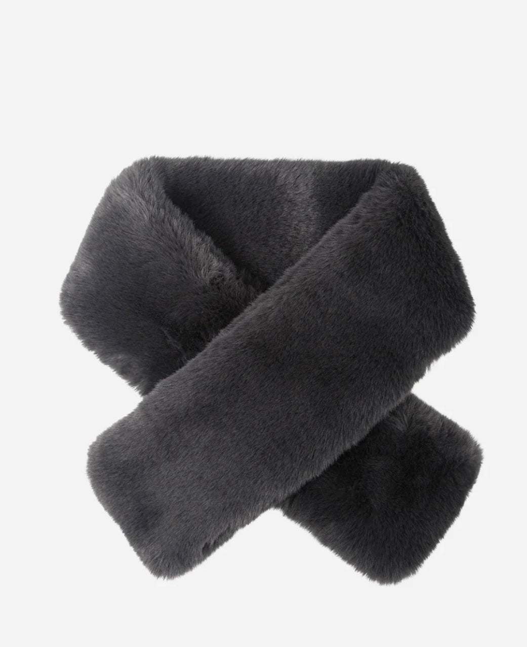 Faux Fur Tuck Scarf Dark Grey