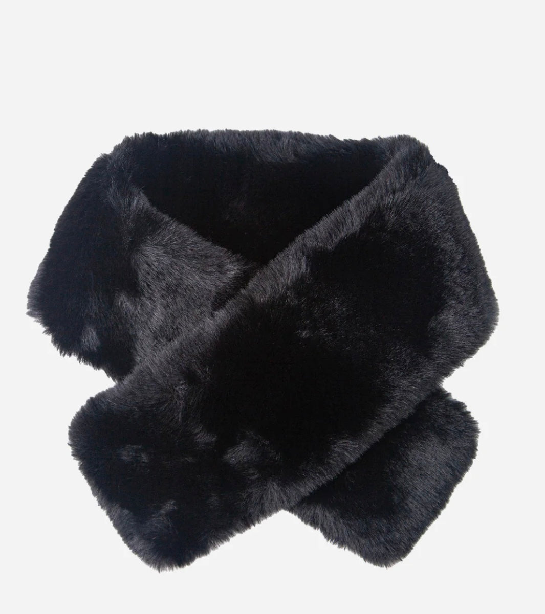 Faux Fur Tuck Scarf - Black