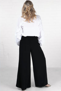 Santana Palazzo Pants - Black, Plain