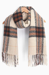 Alba Heavyweight Scarf - Camel Traditional Check